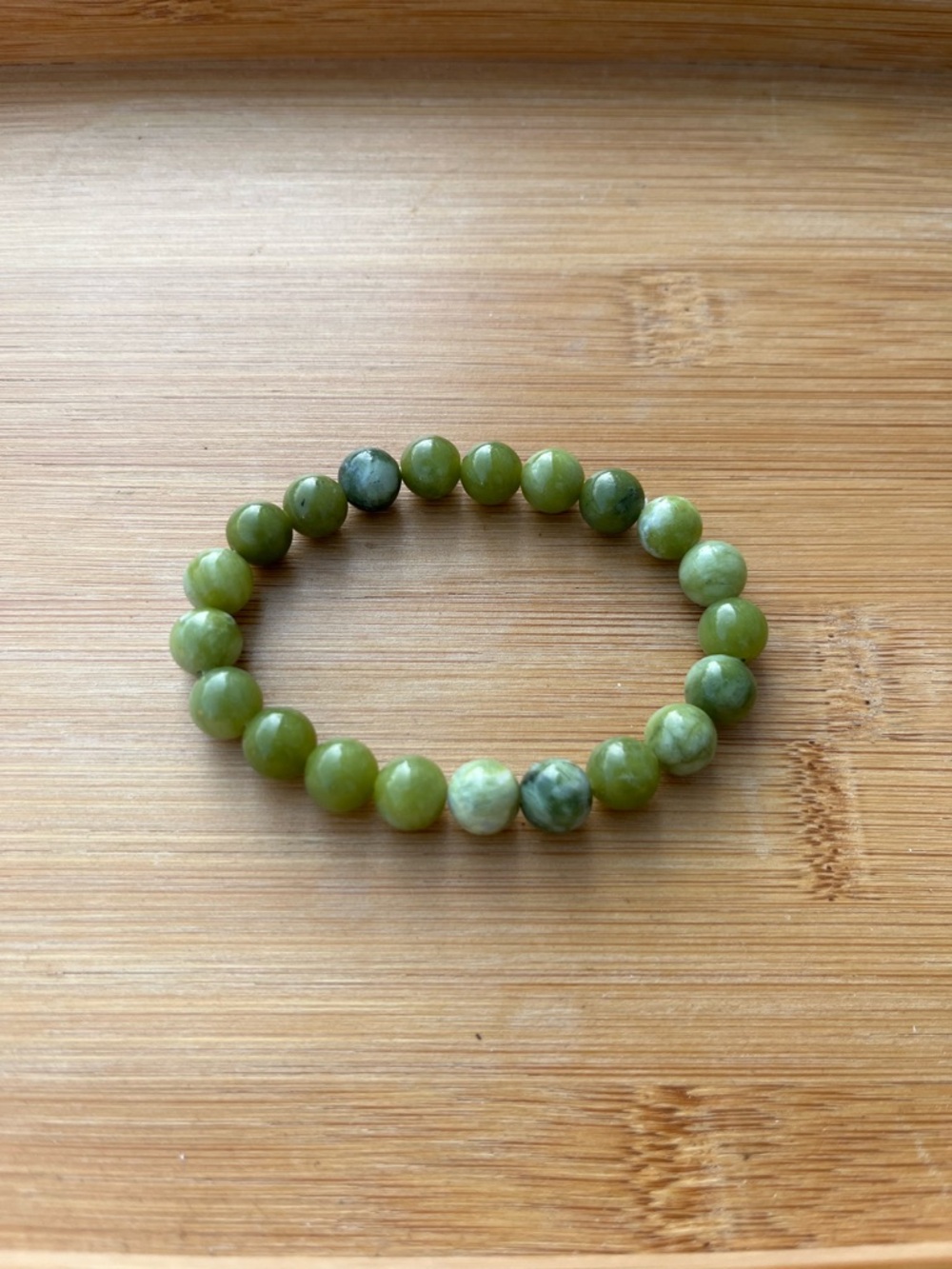 Green Jade Bead Stretch Bracelet - Unbranded made by Jayglam7